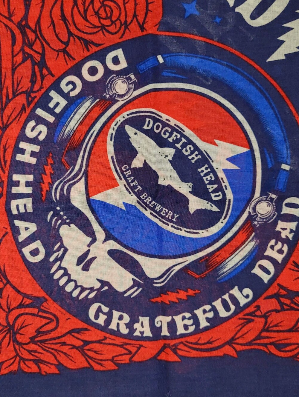 New Grateful Dead Dogfish Head Beer Brewery Brewing Promo Scarf Head Bandana